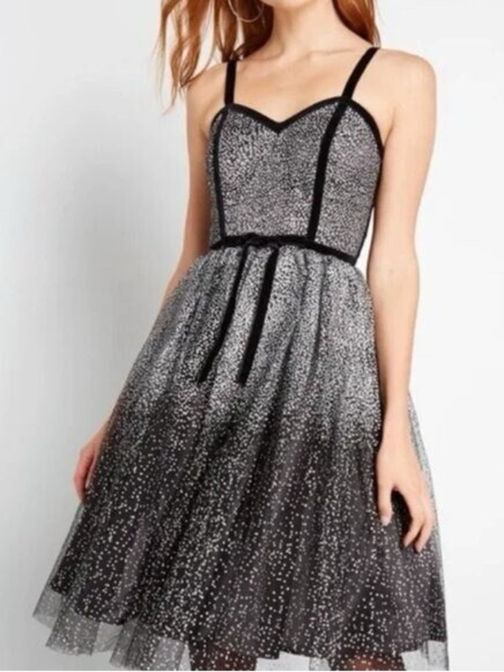 ModCloth x Collectif Florence Occasion Swing Dress Silver - 24